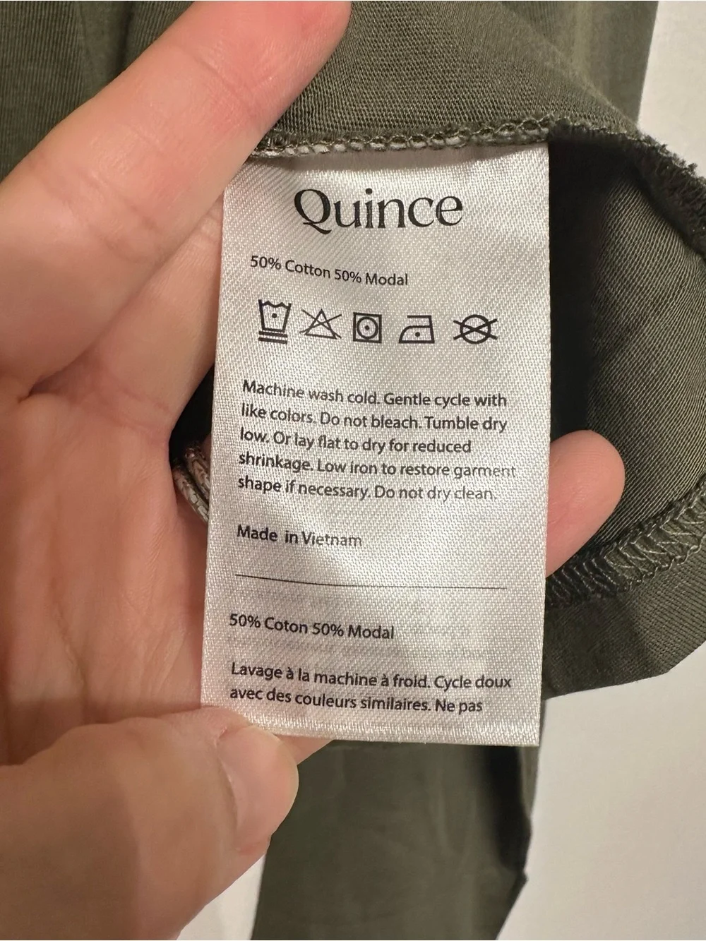 Quince Cotton Modal Relaxed Long Sleeve Tee Dark Olive Medium - Picture 6 of 8